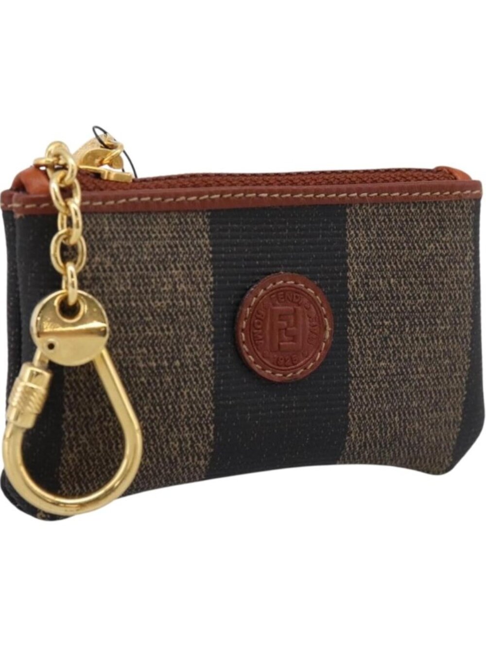 FENDI Zucca Canvas Coin Key Case Black Brown